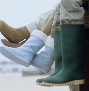 three pairs of children's boots